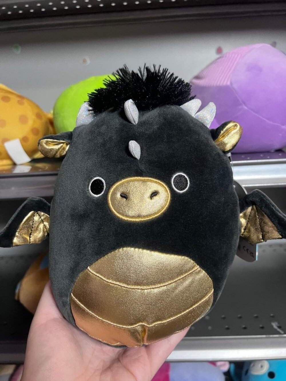 Squishmallow Luxmen 8” gold & black dragon nwt